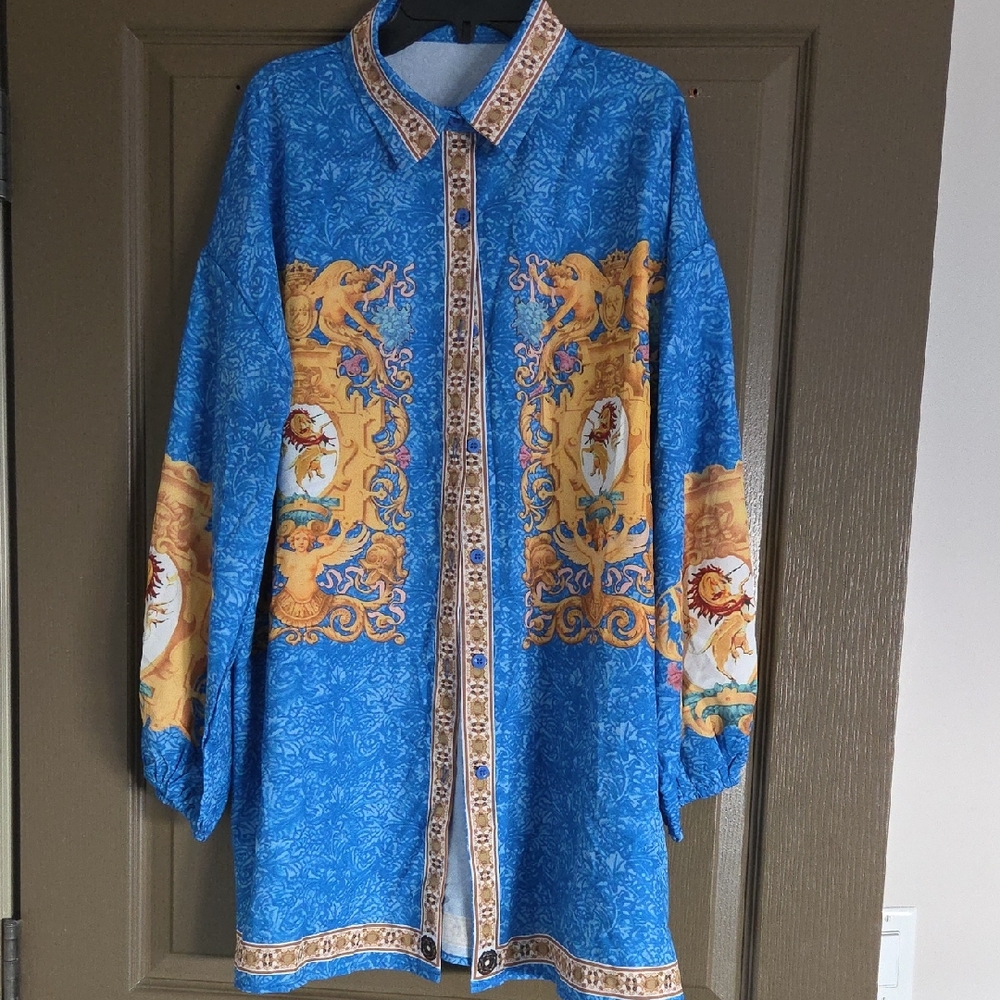 Blue and Gold Long Sleeve Shirt